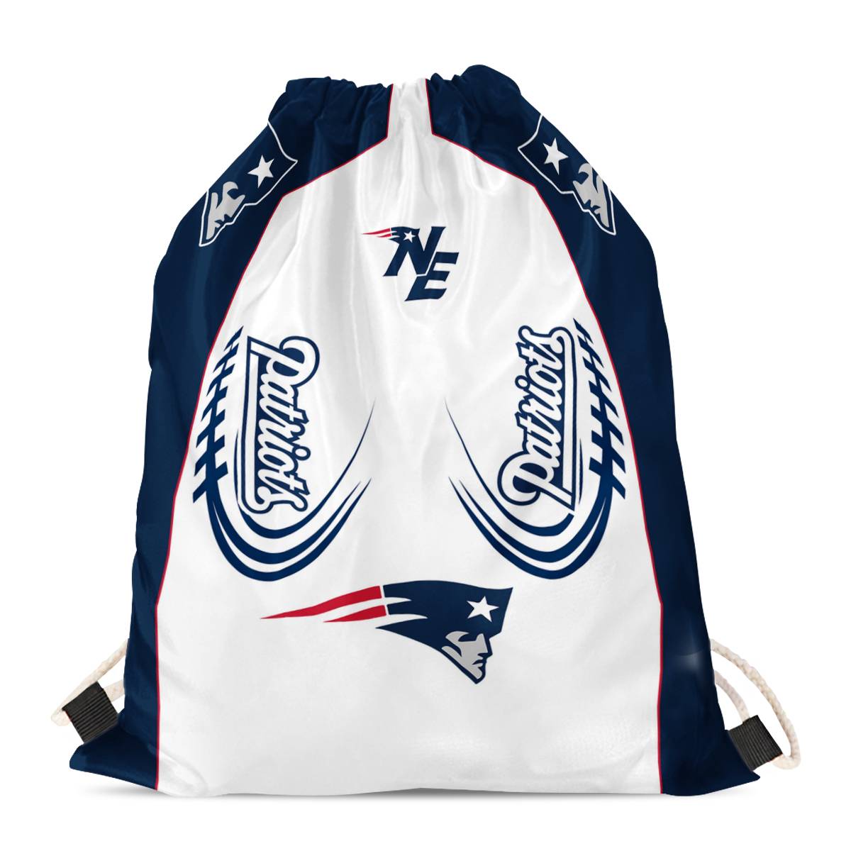 New England Patriots Drawstring Backpack sack / Gym bag 18" x 14" 002